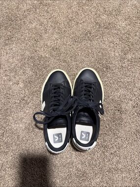 Veja Black Campo Leather Sneakers